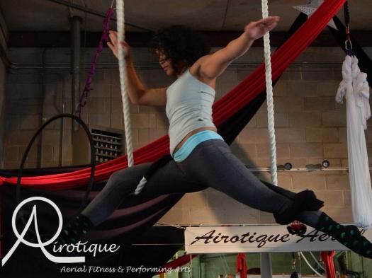Sea Horse on the dance trapeze at Airotique Movement Aerial Fitness & Performing Arts in Virginia Beach